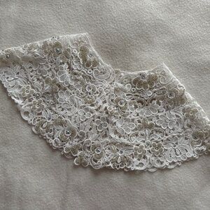 Bejeweled & Beaded Lace Collar, Vintage 70s